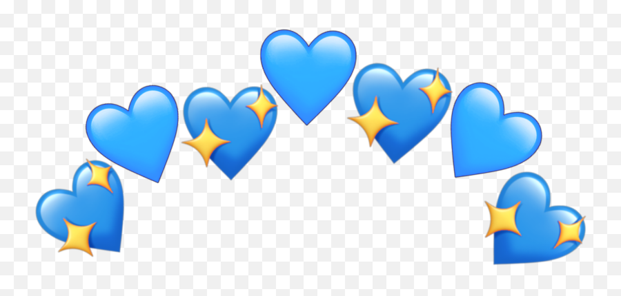 Download Hd Blue Heart Hearts Stars Star Emoji Emojis Crown - Blue Heart Emojis Transparent,Heart Emojis