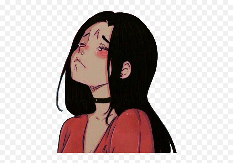 Crybaby Animegirl Senpai Sticker - Aesthetic Twitter Anime Icons Emoji,Zen Crying Emoji