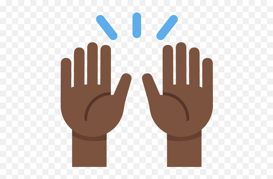 Dark Skin Tone Emoji - Black Praise Hands Emoji,Praise Hands Emoji