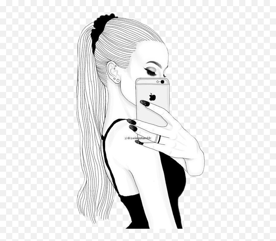 Mujer Sticker By Todo Es Mejor En Rosa - Girl Drawing Easy Phone Emoji,Dibujos De Emojis Blanco Y Negro