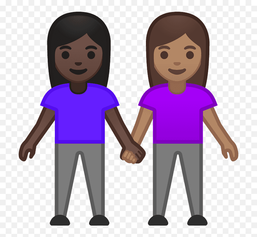 Women Holding Hands Emoji Clipart - Two Men Holding Hands Cartoon,Women Emojis Transparent