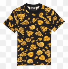 Versace Floral Printed T - Shirt Nero On Garmentory Short Sleeve Emoji,Cowboy Boot Emoticon