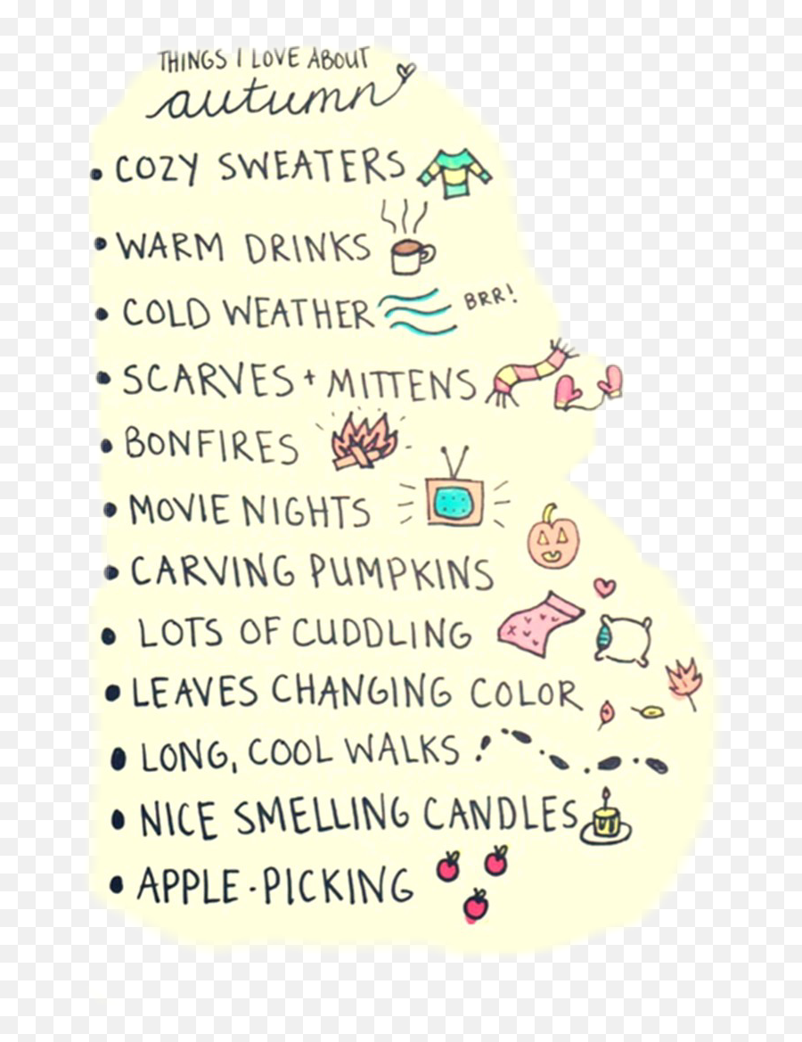 Autumn List Quotes Cute Fall Sticker By Savanna Bell - Cute Fall Quotes Emoji,Brr Emojis
