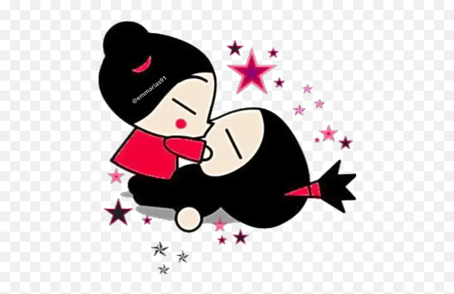 Pucca Stickers For Whatsapp - Imagenes De Garu Y Pucca Emoji,Emojis De Angelito