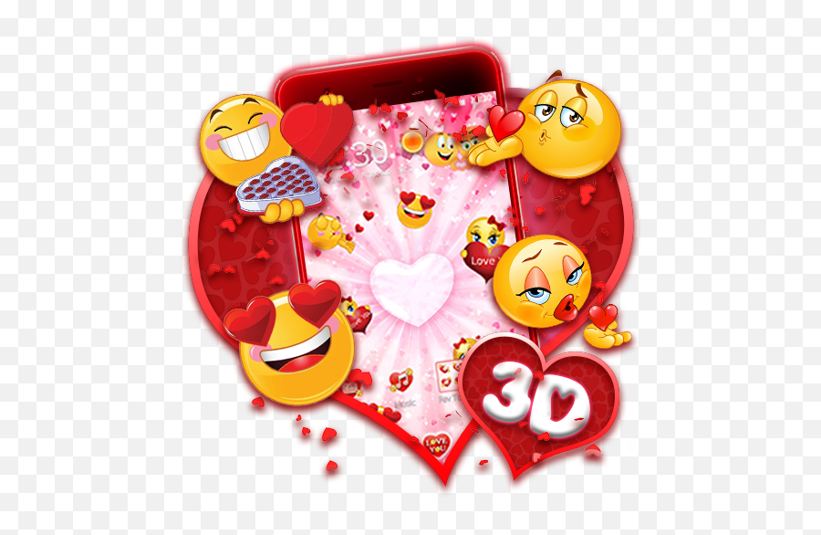 3d Valentine Love Emoji Theme On Google Play Reviews Stats - Happy,Valentine Emoji