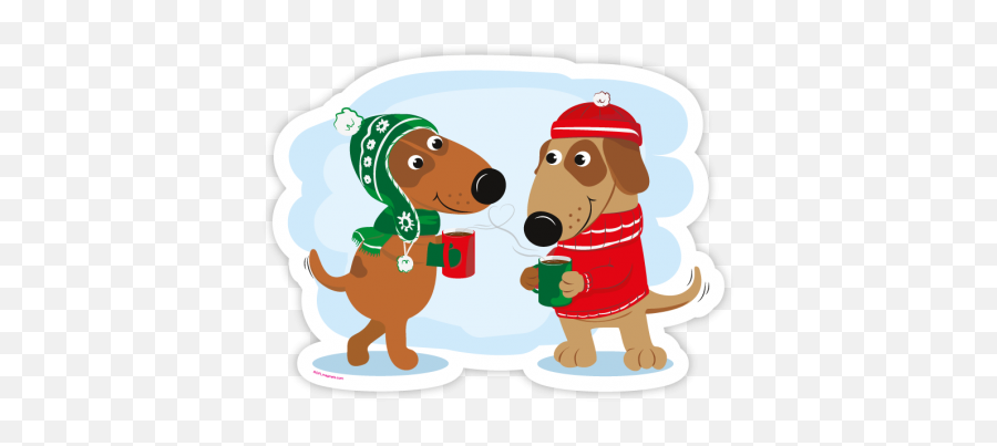 Doggies Drinking Tea - Parejas De Animales En Navidad Emoji,Sip Tea Emoji