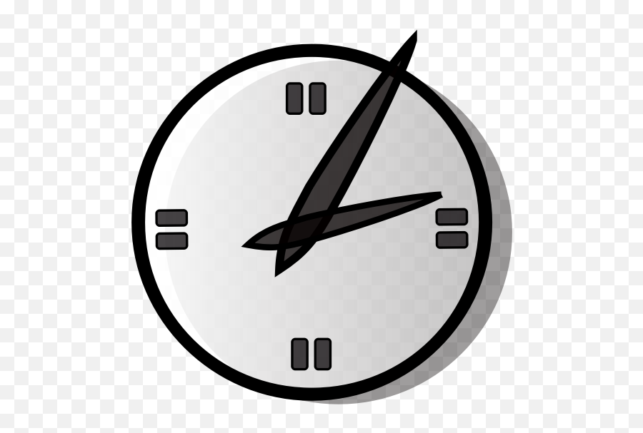 Simple Analog Clock Vector Graphics - Cartoon Transparent Clock Emoji,Emoticon Black And White Clock