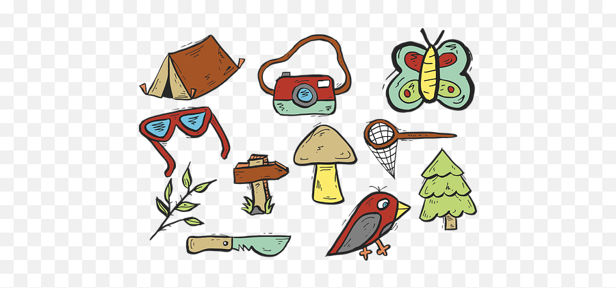 Más De 30 Ilustraciones De Campamento Y Cámping Gratis - Avec Plusieurs Objets Emoji,Emoticon Trofeo