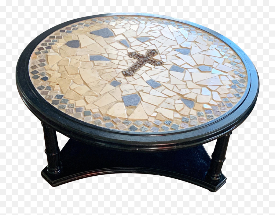 Cross Mosaic Tile Round Table Emoji,Paint Emotions In Circle