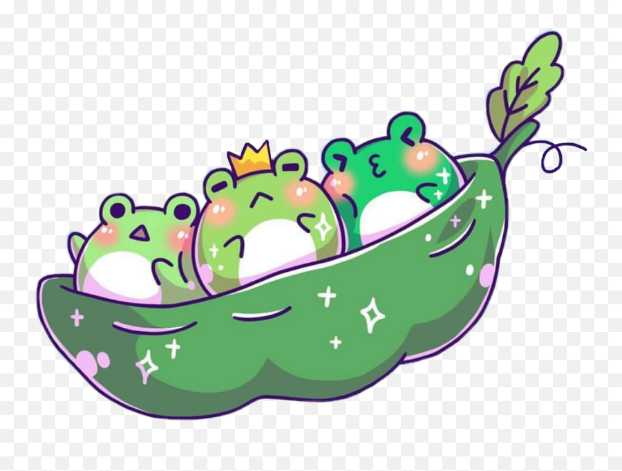 Frog Frogs Kawaii Cute Green Sticker - Transparent Cute Frogs Emoji,Peapod Emoji
