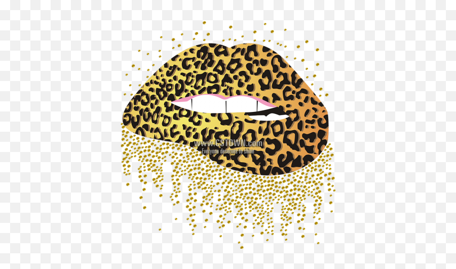 Leopard Printed Lips Heat Transfer Emoji,Emotion Heat