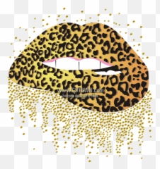 Leopard Printed Lips Heat Transfer Emoji,Emotion Heat