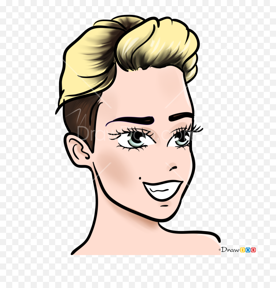 How To Draw Miley Cyrus Celebrities Anime - Miley Cyrus Cartoon Drawing Emoji,Miley Cyrus Emoji
