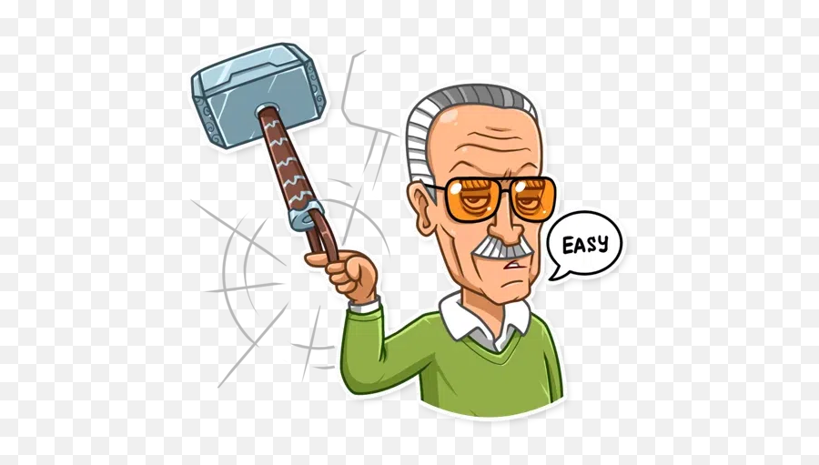 Stan Lee Sticker Pack - Stickers Cloud Emoji,Guz With Glasses Emoji