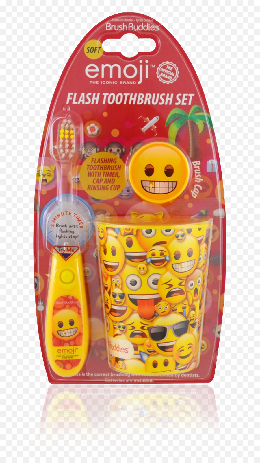 Brush Buddies Emoji Flash Toothbrush - Happy,Flash Emoji