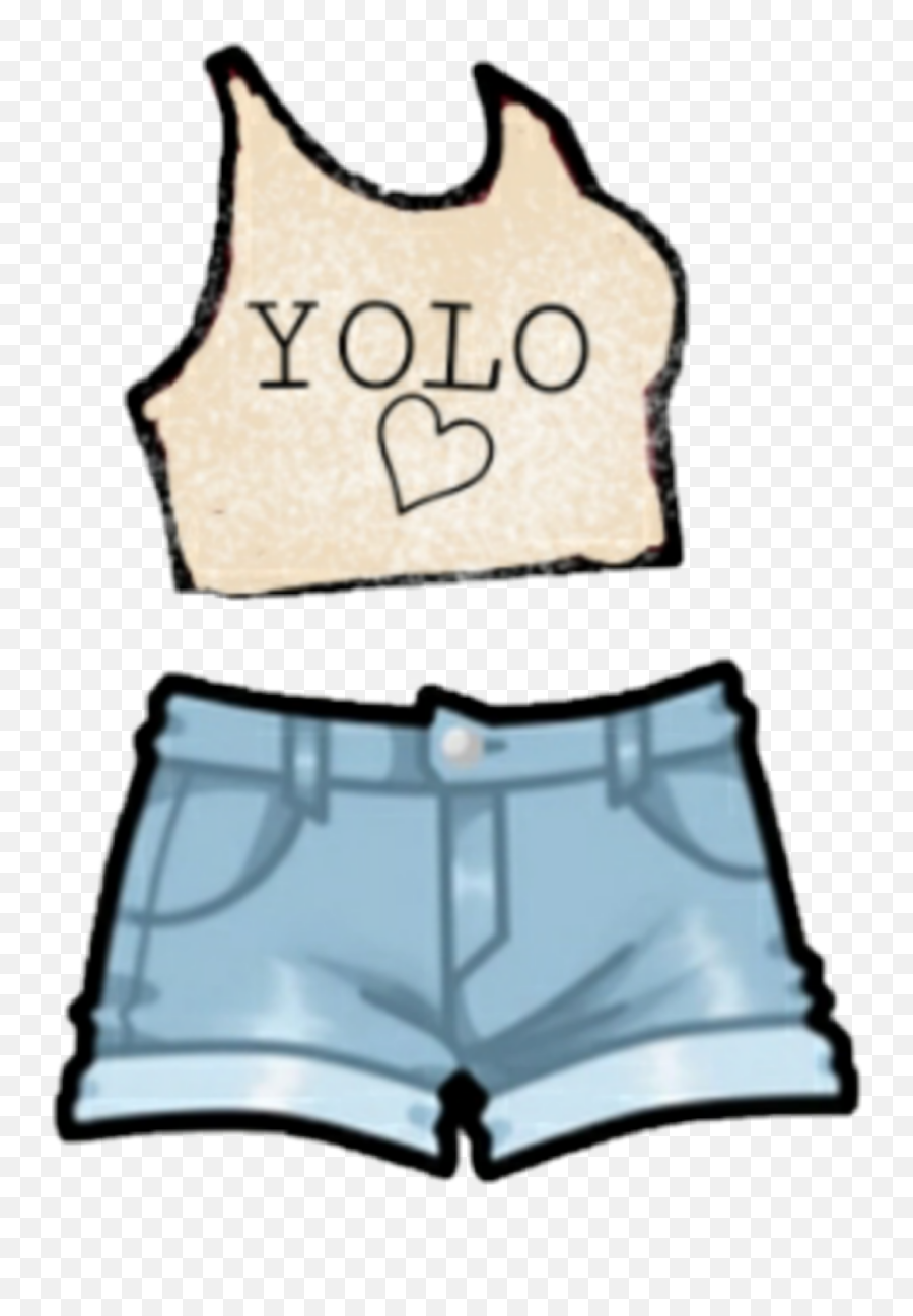 Yolo Cool Shorts Cute Sticker By Diy Girl - Short De Gacha Life Emoji,Emoji Shorts And Shirt