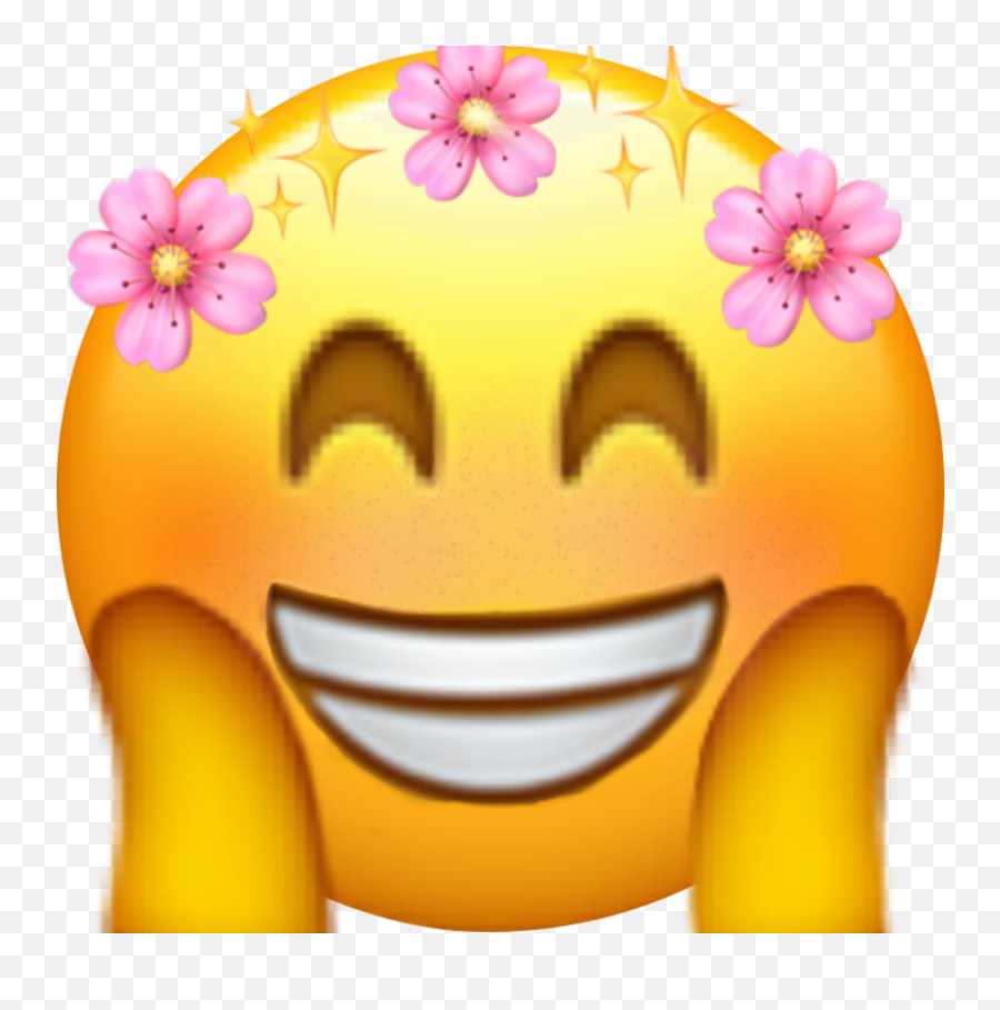 Happy Joy Flowers Smile Sticker By - Happy Emoji,Smiling Flower Emoticon