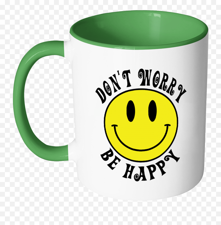 Retro Dont Worry Be Happy Smiley Face - Mug Emoji,Worry Emoticon