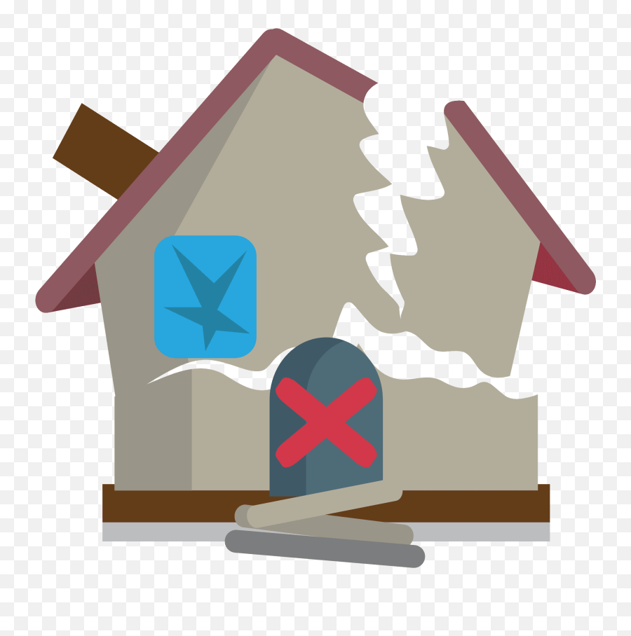 Derelict House Emoji Clipart - Illustration,House Emoticon