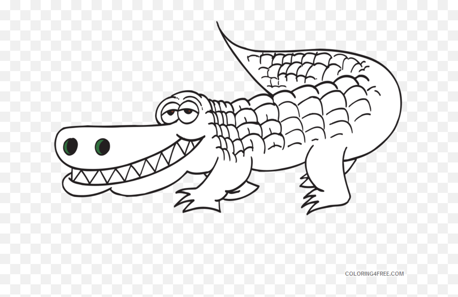 Alligator Coloring Pages Alligator - Black And White Crocodile Clipart Emoji,Flag Alligator Emoji
