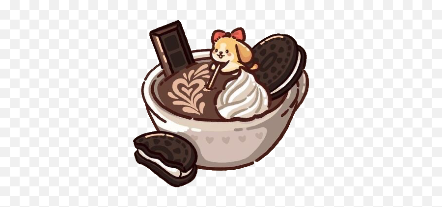 Cute Kawaii Tea Cup Oreo Choclate - Types Of Chocolate Emoji,Kawaii Tea Set Emoji