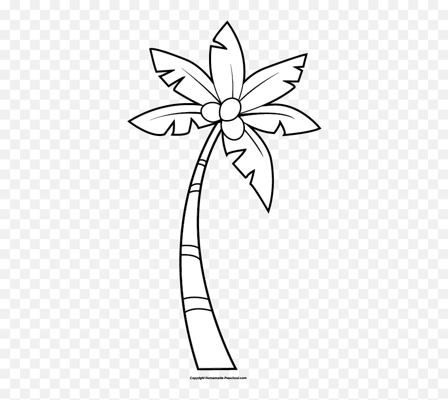 Shape Clipart Black And White Free Clipart - Coconut Tree Clipart Outline Emoji,Emoticons 