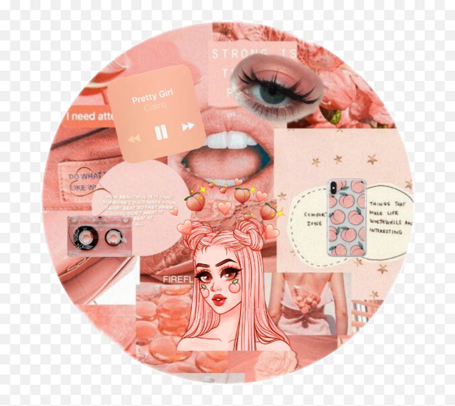Peach Sticker Challenge - Pink Aesthetic Background Emoji,Emojis Stron