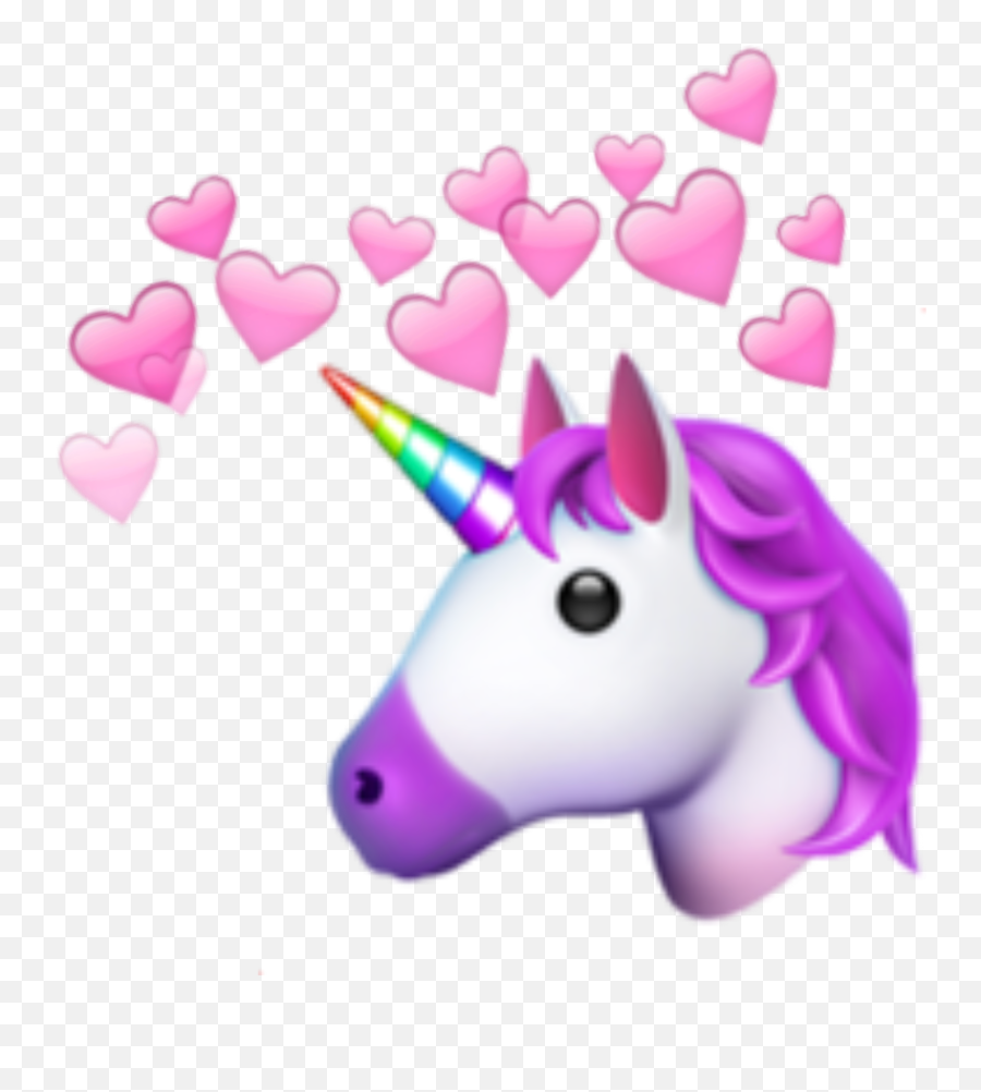 Hearts Unicorn Emoji Sticker - Emoji Unicorn Iphone Png,Unicorn Emoji