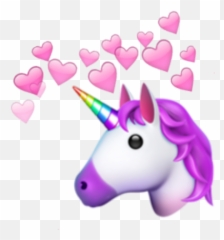 Hearts Unicorn Emoji Sticker - Emoji Unicorn Iphone Png,Unicorn Emoji