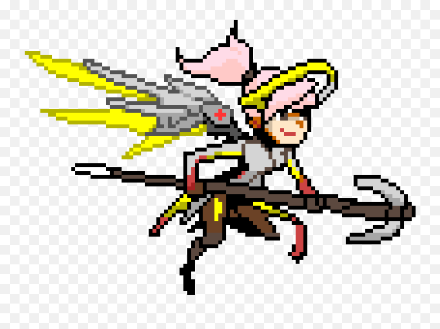 Overwatch Mercy Pixel Spray Clipart - Overwatch Mercy Pixel Art Emoji,Mercy Emoticon Overwatch