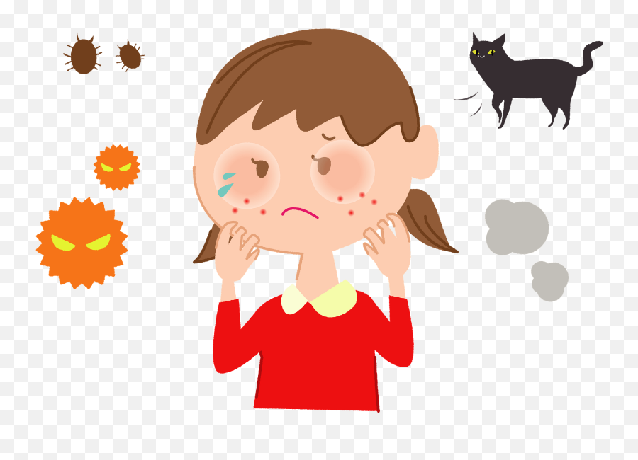 Little Girl With Allergies Clipart Free Download - Allergies Clipart Png Emoji,Cat Girl Emoji