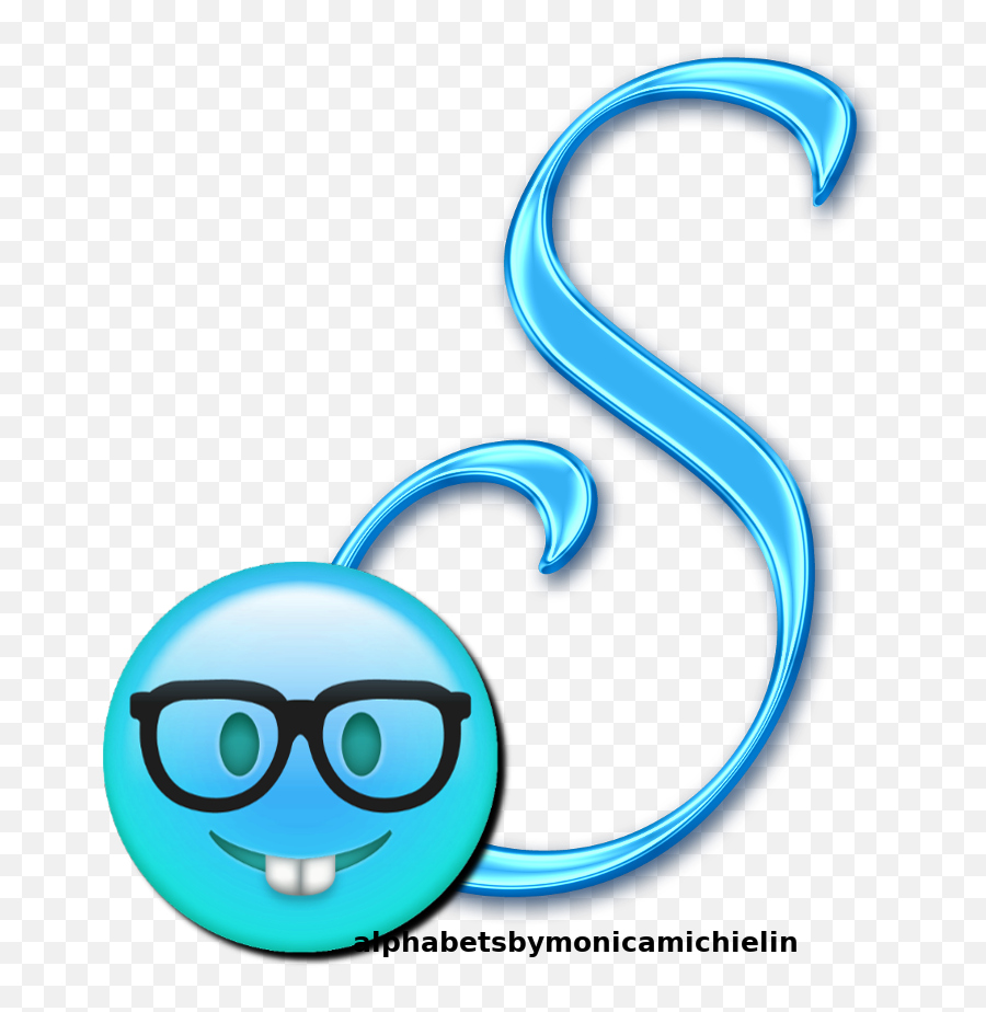 Monica Michielin Alfabetos Light Blue Smile Emoticon Emoji,Light Emoticon