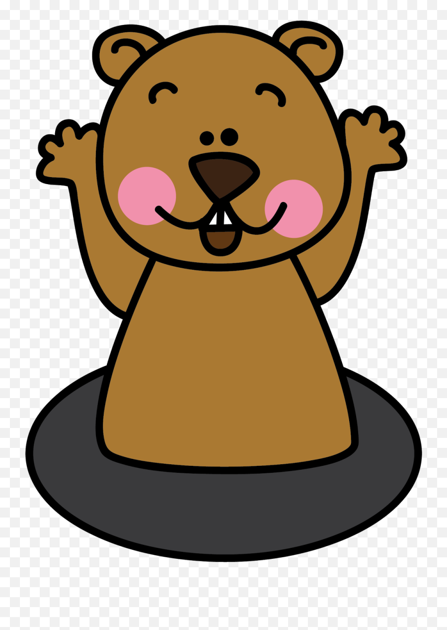 Free Groundhog Cl - Clip Art Cartoon Groundhog Emoji,Groundhog Emoticon