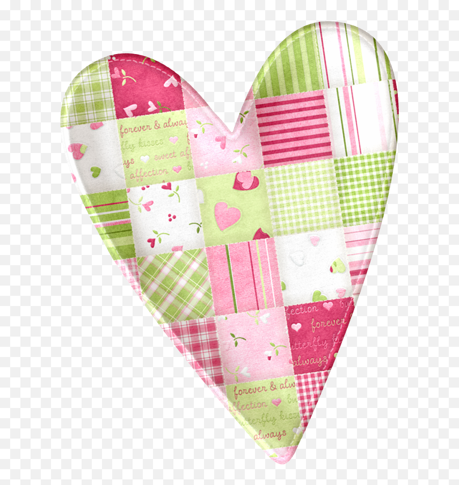 Patchwork Heart - Coração De Retalho Png Transparent Molde De Corazones Para Imprimi Emoji,Emoji De Cora??o