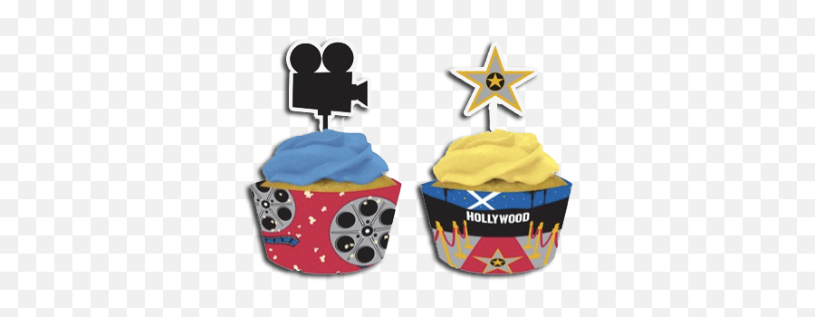 Cupcake Cups And Picks - Hollywood Cupcake Decorating Emoji,Emoji Cupcake Rings