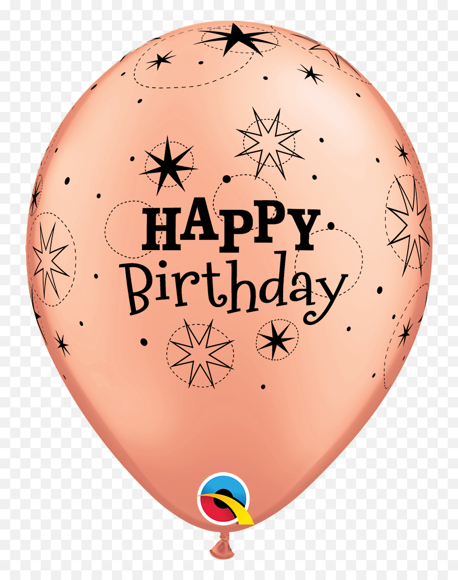 Happy Birthday Rose Gold 12 Latex Balloon - Happy Birthday Clipart Png Gold Emoji,Emoji Party Goods