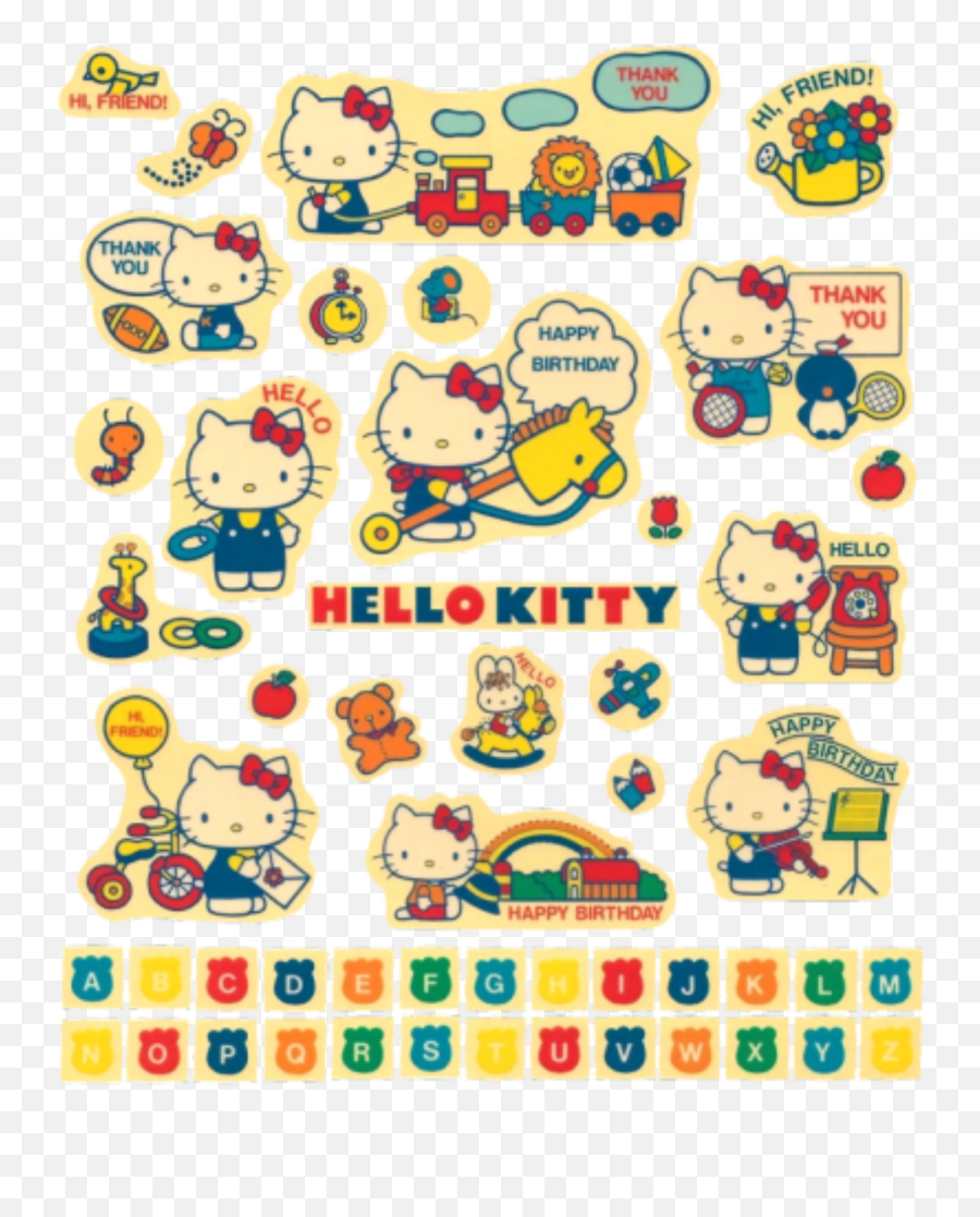 1976 Hello Kitty Stickers - Hello Kitty Stickers Transparent Emoji,Hello Kitty Emoji Joggers