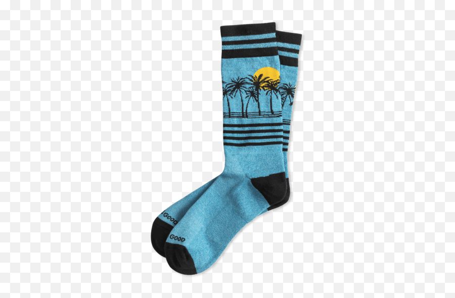 Palm Tree Cushioned Crew Socks - Unisex Emoji,Emoji Socks Men