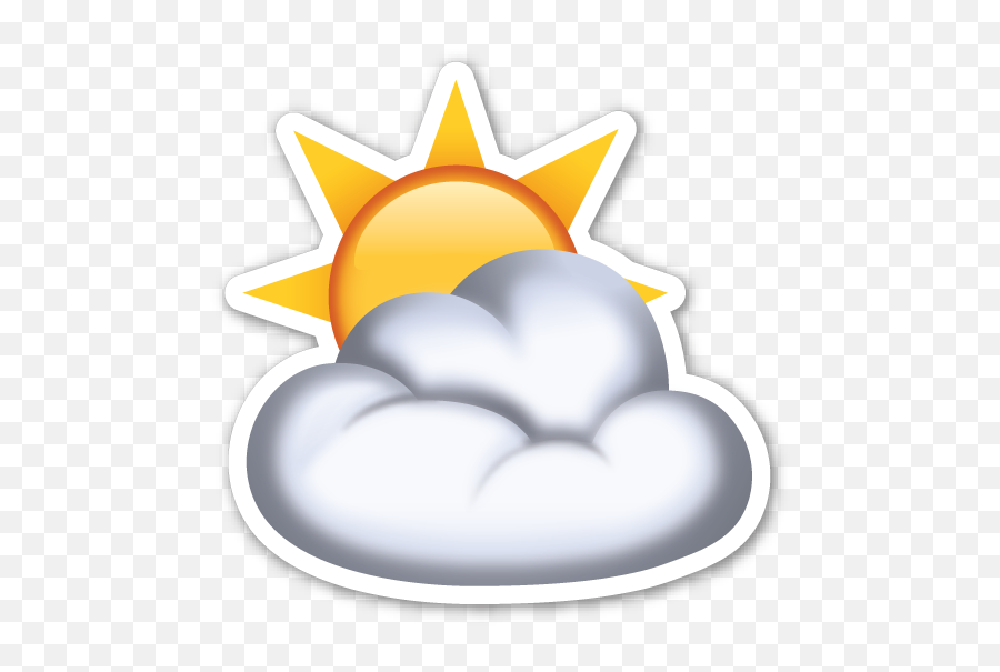 Sun Behind Cloud Emojistickerscom Cloud Stickers Cloud - Cloudy Emoji,Umbrella Emoji
