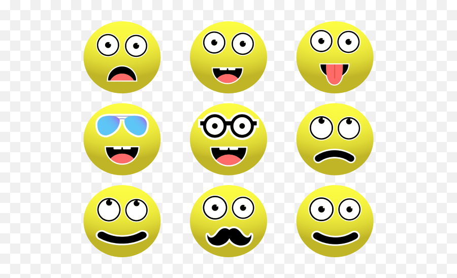 Emoji Face Set Clip Art Image - Emoticoane De Colorat,Smiley Emoticon Microsoft Word