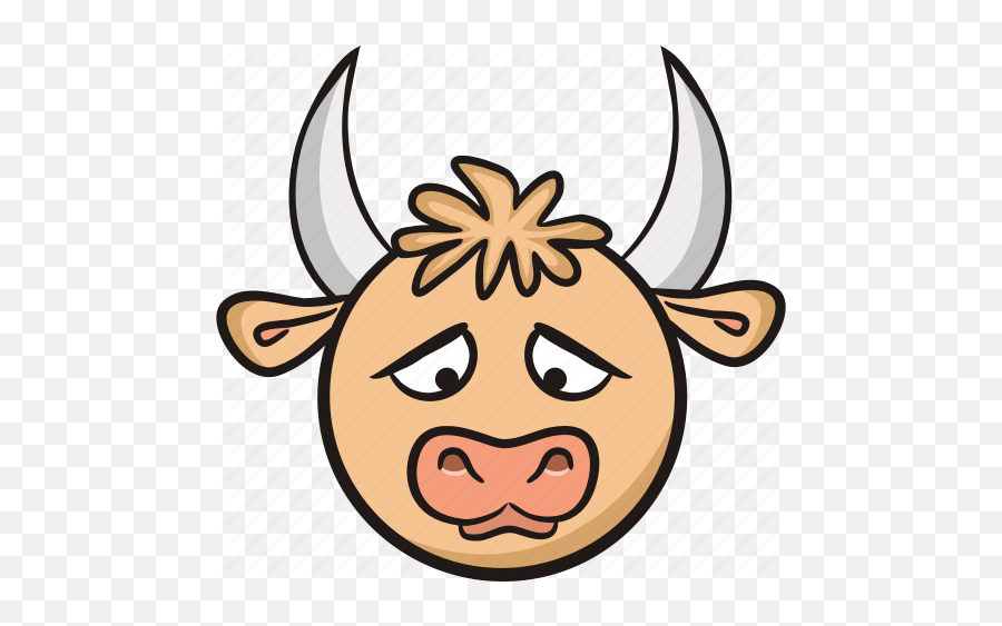 Emoticon Bull Animal Cow Emoji Sad - Happy,Bull Emoji