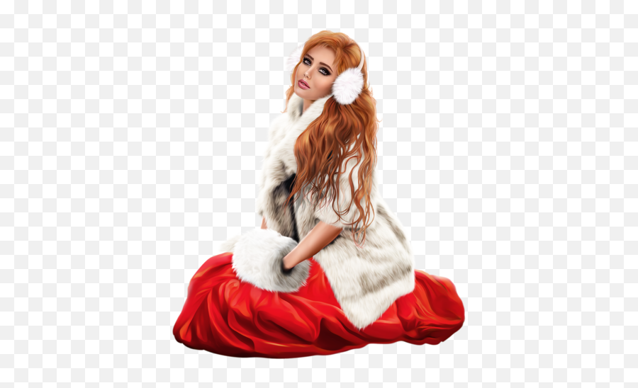 Christmas Woman Girl Beautiful Sticker - Tube Png Zlata Paques Emoji,Emoji Christmas Woman's Clothes