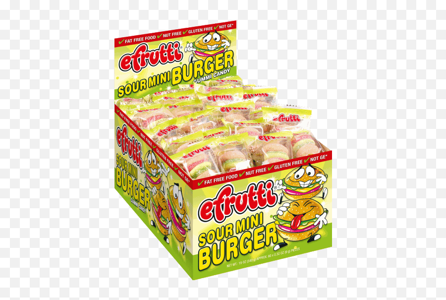 E Fruitti Gummy Burger Sour Dispenser 5032oz - Sour Mini Gummi Burger Emoji,Emoji Burger,