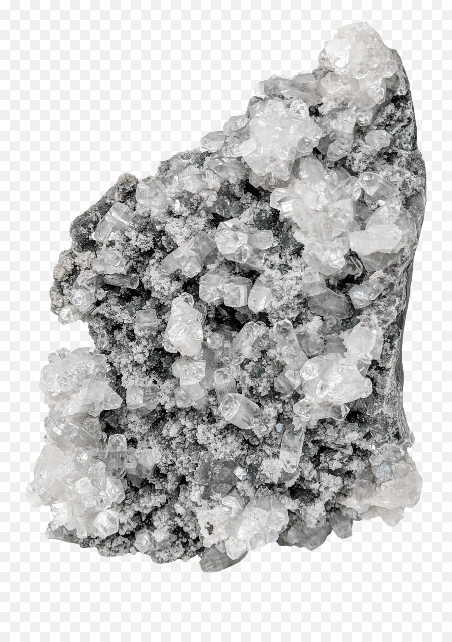Organic Modern Boho Black And White Ice Crystal Matrix Druzy Gemstone Specimen Emoji,Ice Crystals Emotions