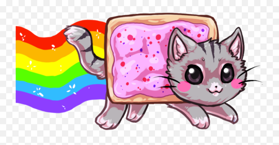 Nyan Cat Kawaii Sticker - Nyan Cat Clipart Transparent Backround Emoji,Nyan Cat Emoji
