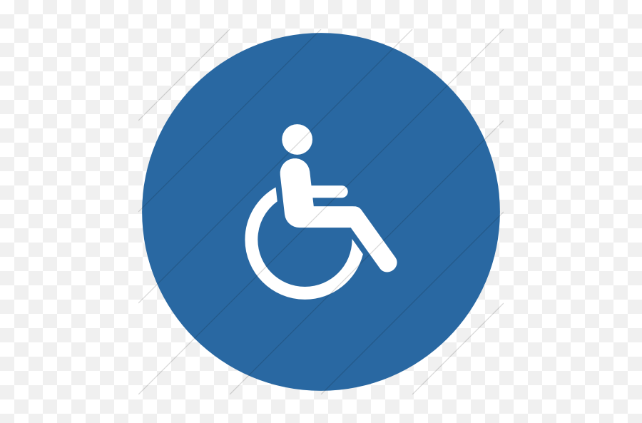 Iconsetc Flat Circle White On Blue Raphael Wheelchair Icon - Restroom Signs Boys Emoji,Emoticons To Print Sick