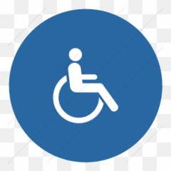 Iconsetc Flat Circle White On Blue Raphael Wheelchair Icon - Restroom Signs Boys Emoji,Emoticons To Print Sick