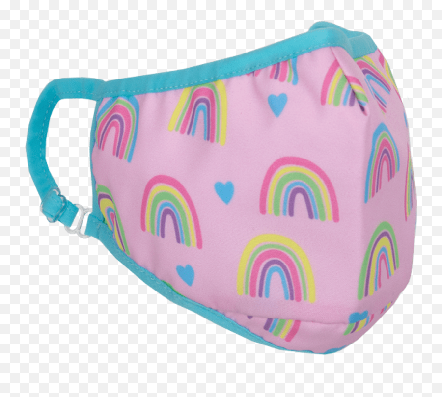 Iscream Youth Kids Fun Face Mask Wrap Cloth Reusable Fashion Ages 3 - 10 Rainbow U0026 Hearts Emoji,Summer Kawaii Emoticon