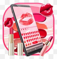 Salmon Amber Lipstick Keyboard Theme 10001001 Apk Download - Mobile Phone Emoji,Rosette Emoji