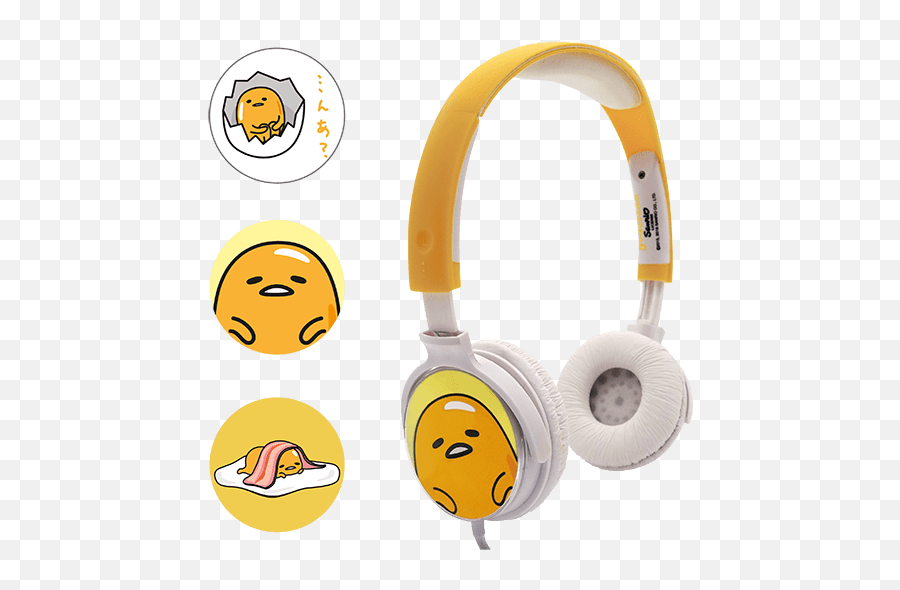 Gudetama Headphones Emoji,Gudetama Emoticon